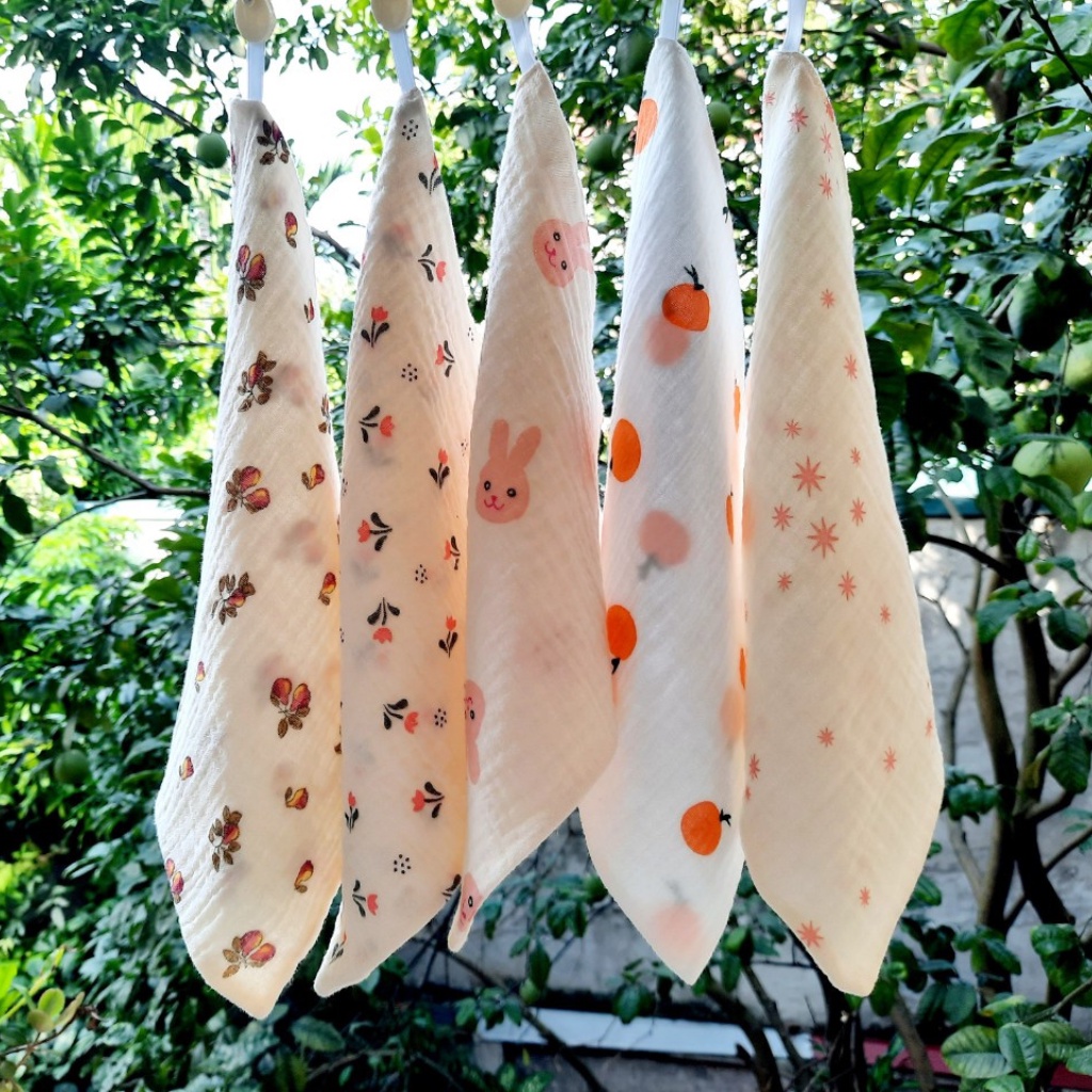 khăn sữa xô Muslin organic siêu mềm mại, an toàn cho bé