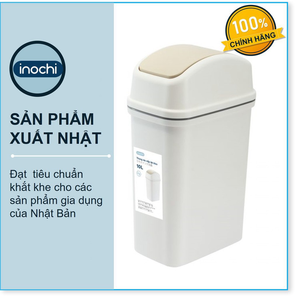 Thùng Rác Nhựa Nắp Lật Inochi 10 Lít Rất Đẹp Làm Sọt Rác Văn Phòng, Khách Sạn, Đựng Rác Gia Đình, Để Bàn Trong Nhà