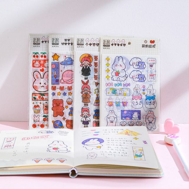 Set 4 tập hình dán chống nước ngộ nghĩnh