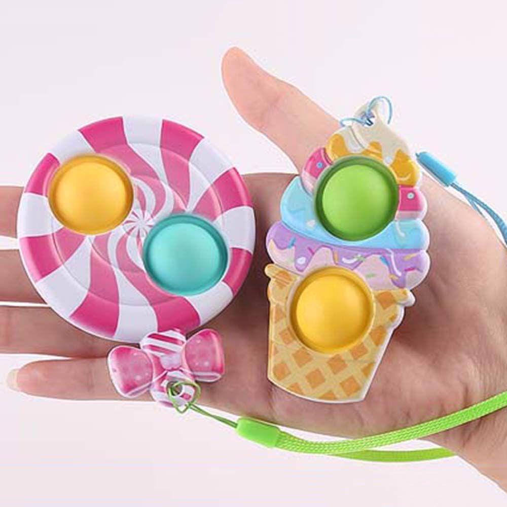 LILYES Push Bubble Silicone Rainbow Squeeze Toy Stress Reliever Toy Sensory Toys Lollipop Toy Anti Stress Toy Colorful Simple Dimple French fries Toy Autism Need Toy Fidget toy Push Bubble Toy