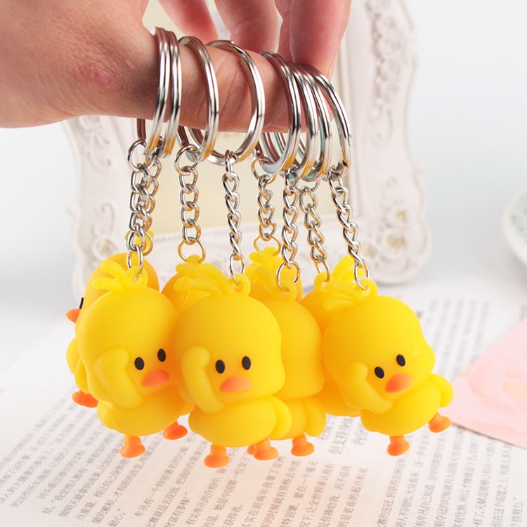 Móc khóa hình chú vịt vàng hoạt hình sáng tạo