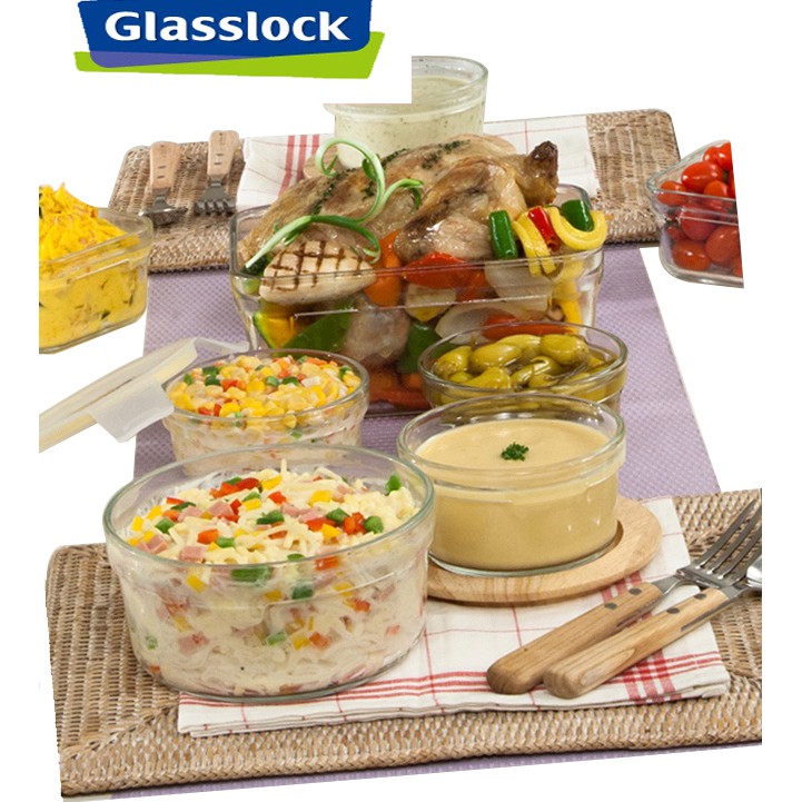 Bộ 3 hộp thủy tinh tròn 350ml GLASSLOCK  Gl1625