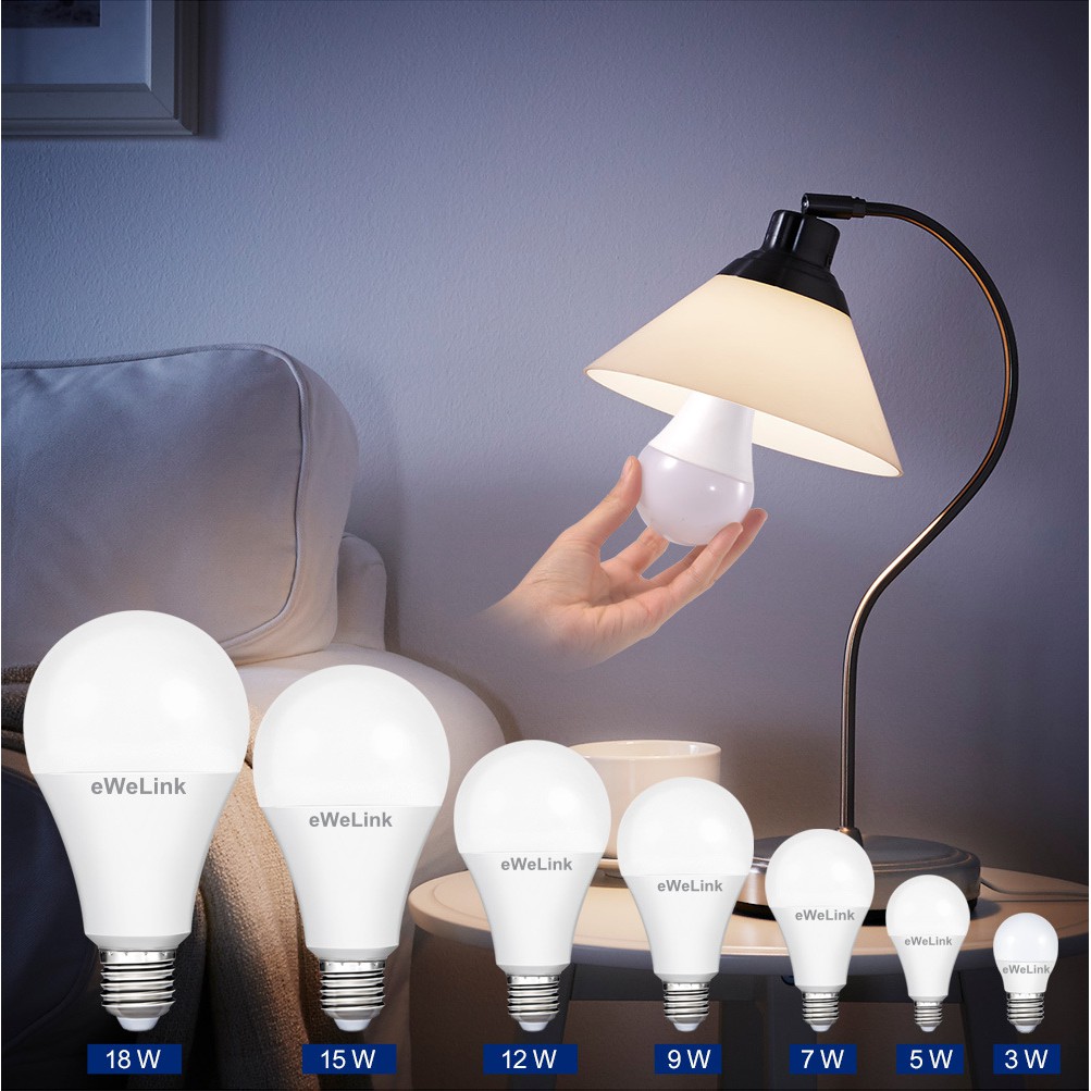 Bộ 2 Bóng Đèn Led Bulb Trơn eWeLink 15W