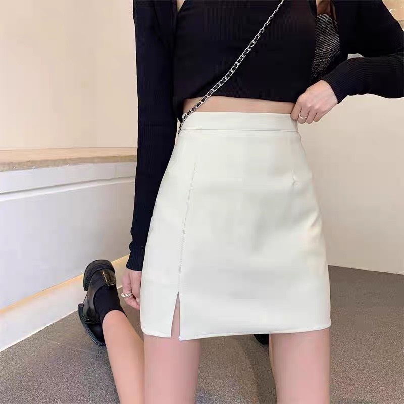 Chân váy chữ A xẻ 1 bên thanh lịch phong cách công sở dáng ngắn cao cấp ( có quần trong )
