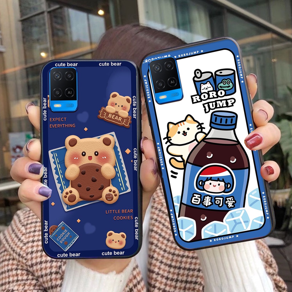 Ốp lưng Oppo A54 in hình 3D GẤU cute be@r, soda, happy day cực hot ,thời thượng