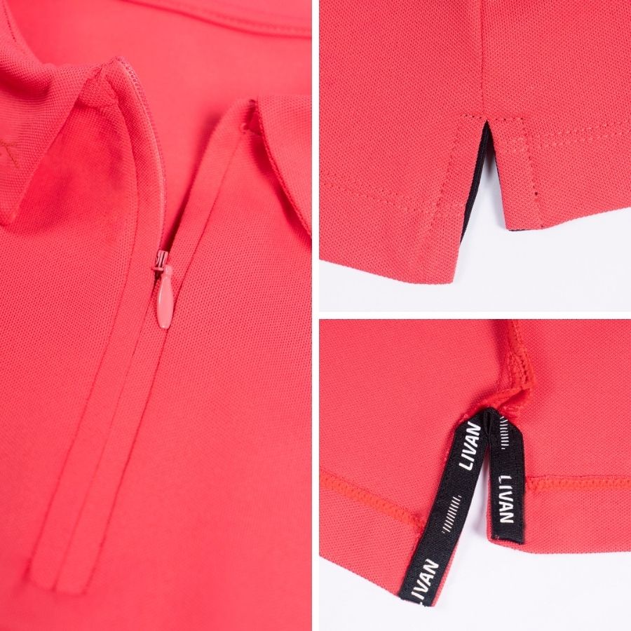 Áo Polo Nữ Livan Sport Cool Lux Màu Hồng Fiery Rose Thanh Lịch Chống Nhăn Nhàu Kháng Khuẩn Cao Cấp