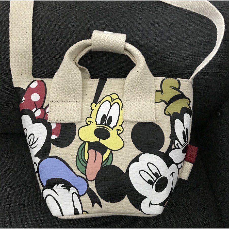 ✠❐◐◙ZARA Túi trẻ em Cô gái Mùa xuân / hè Sản phẩm mới Disney Mickey Mẫu in Crossbody nhỏ Vải Satchel