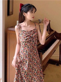 Set yếm hoa 2 dây + sơ mi tay bồng