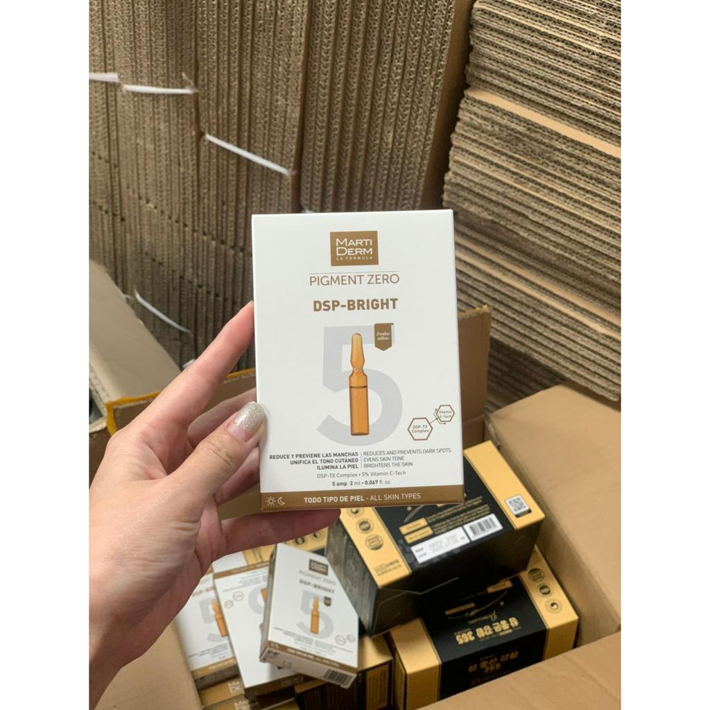 Hộp 5 ống Ampoule Dưỡng Sáng Đều Màu Da, Giảm Đốm Sắc Tố - MartiDerm Pigment Zero DSP Bright