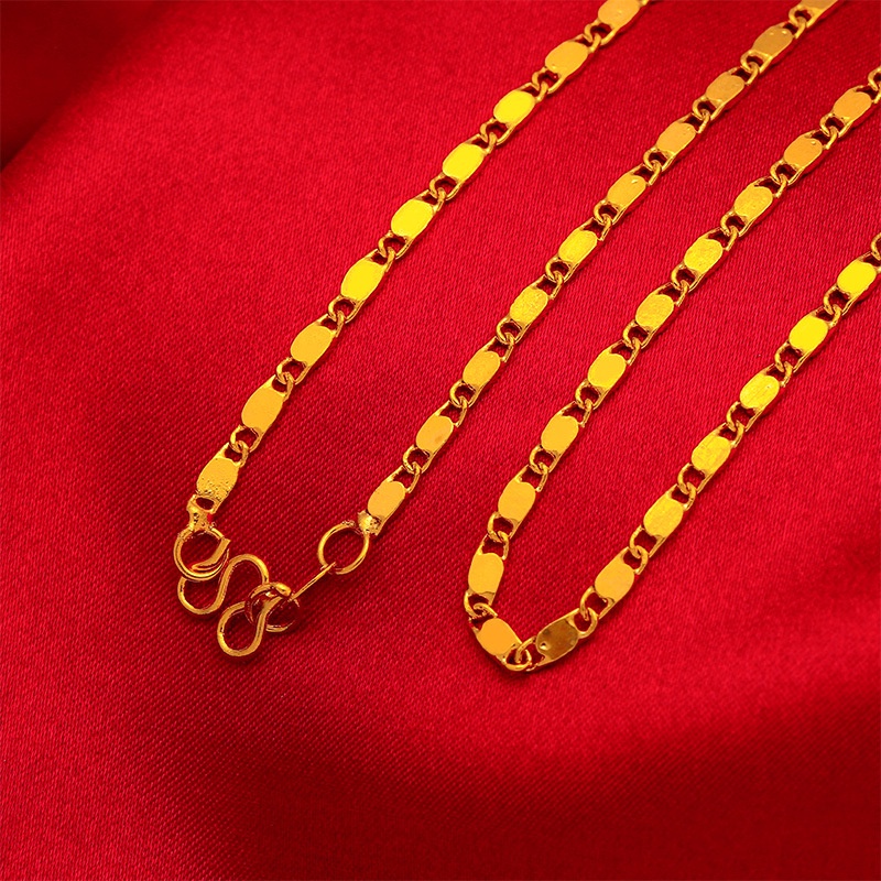 Dây Chuyền Mạ Vàng 24K Mặt Hình Con Rắn Mạ Vàng Phong Cách Mới Cho Nữ