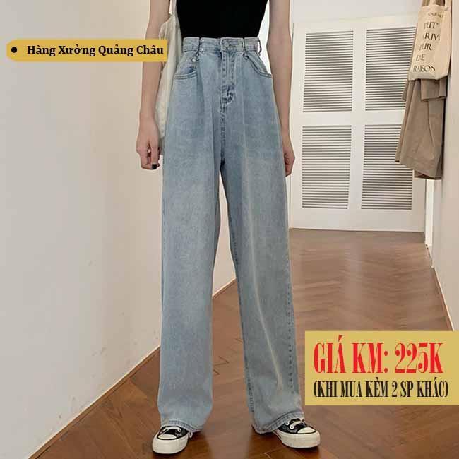 [SẴN] Quần jeans nữ ống rộng Ulzzang Quảng Châu QDJ19