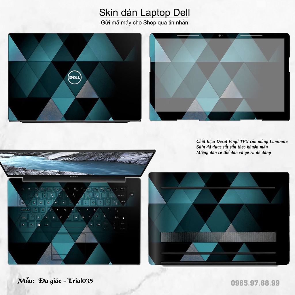 Skin dán Laptop Dell in hình Đa giác bộ 6 (inbox mã máy cho Shop)