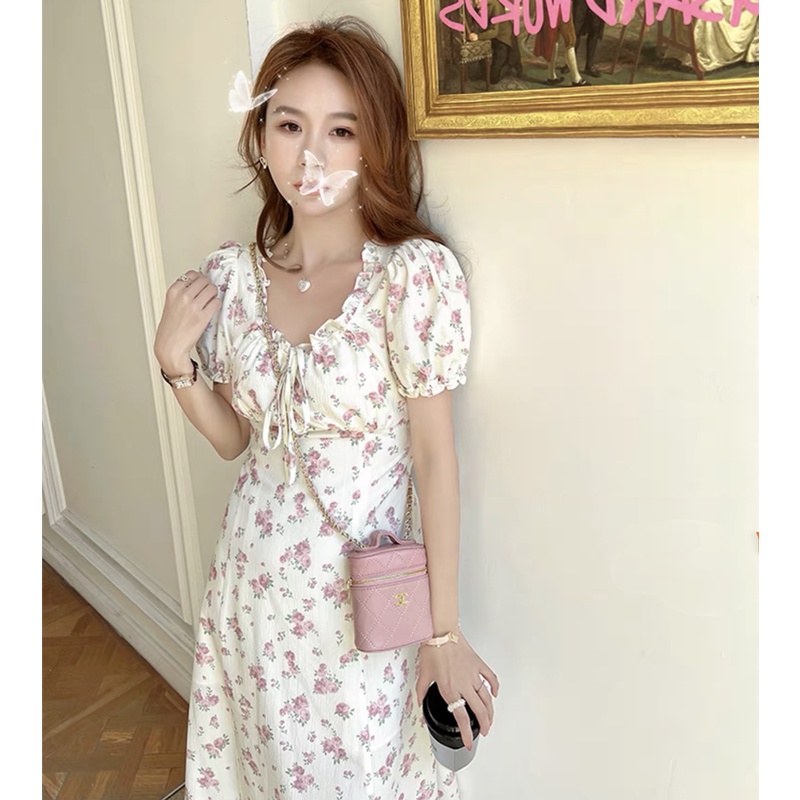 Đầm Maxi Tay Ngắn Hoạ Tiết Hoa Thời Trang Mùa Hè Cho Phái Nữ