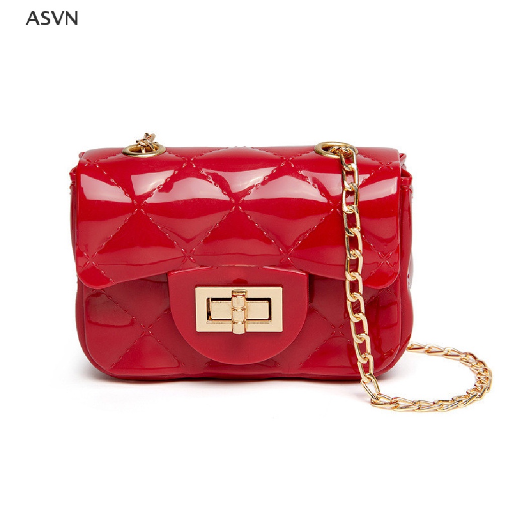 Asvn❤ Túi Đeo Chéo mini Bằng PVC Đính Ngọc Trai Thời Trang Dành Cho Nữ