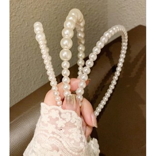 Băng đô cài tóc đính hạt đơn giản