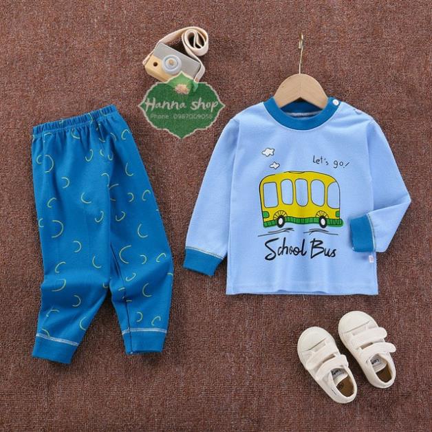 Quần áo thu đông bé trai,bé gái, Bộ đồ thu đông, bộ ngủ cotton cho bé trai,bé gái từ 7- 22kg