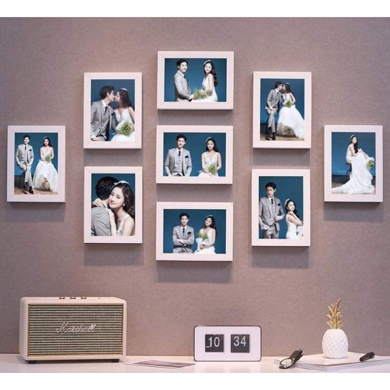 (Giá xưởng) 9 khung ảnh treo tường phòng cưới - Bảo hành gãy vỡ + in hình