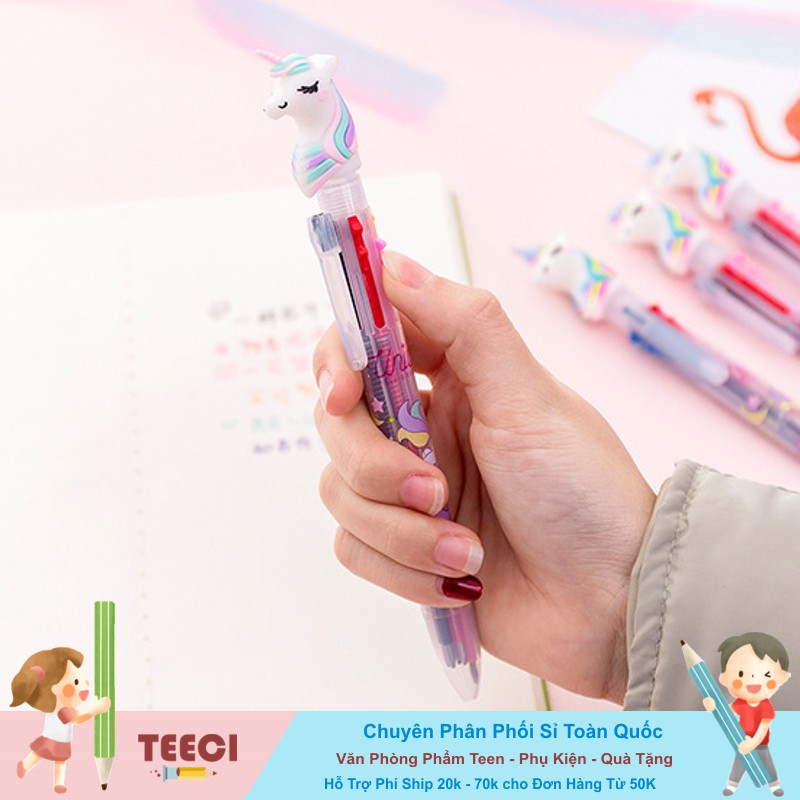 &lt;Ảnh Thật Shop Chụp&gt; Bút Bi 6 Ngòi Nhiều Màu Hình Ngựa Chibi D153