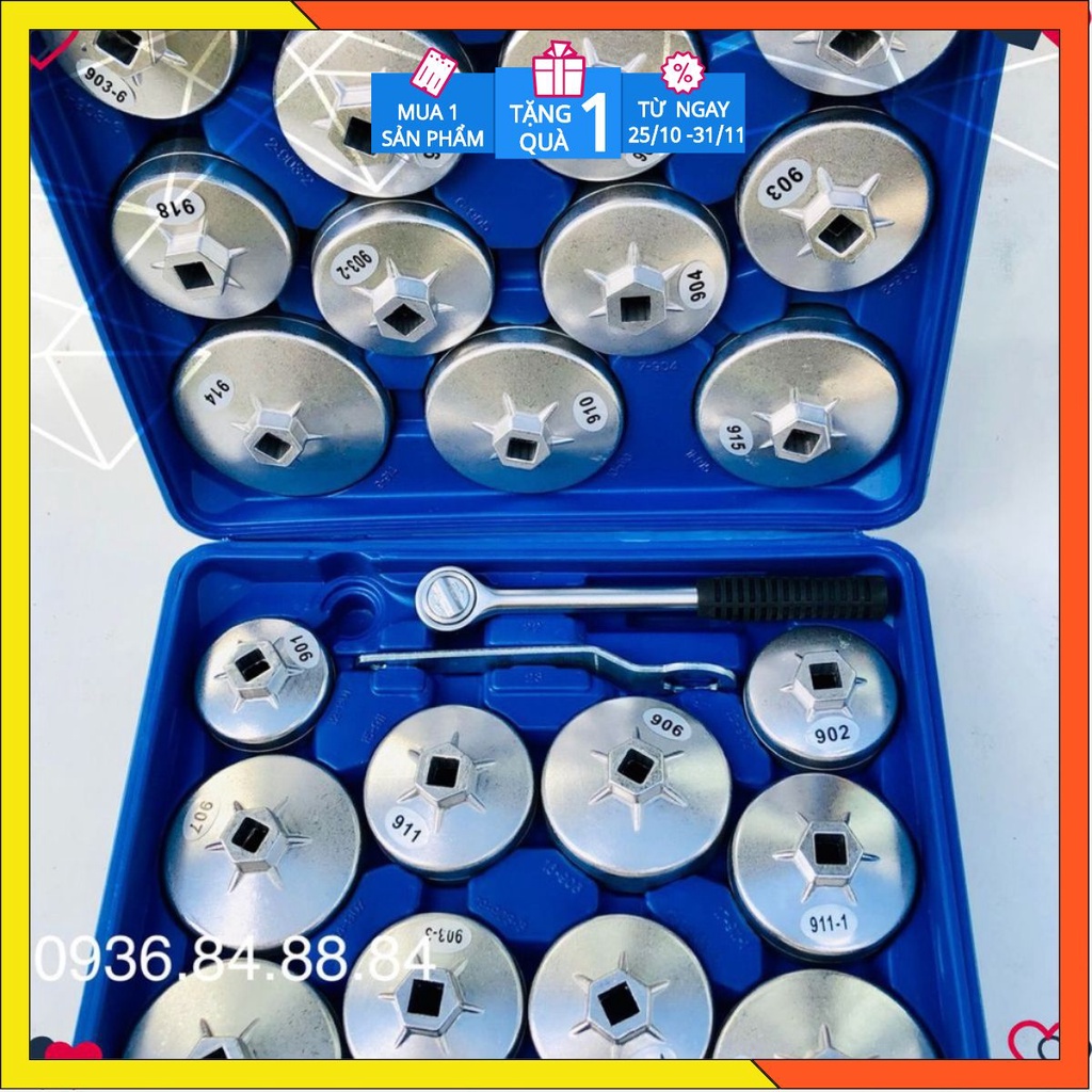 Vam tháo cốc lọc dầu 23pc xtools , dụng cụ mở lọc dầu