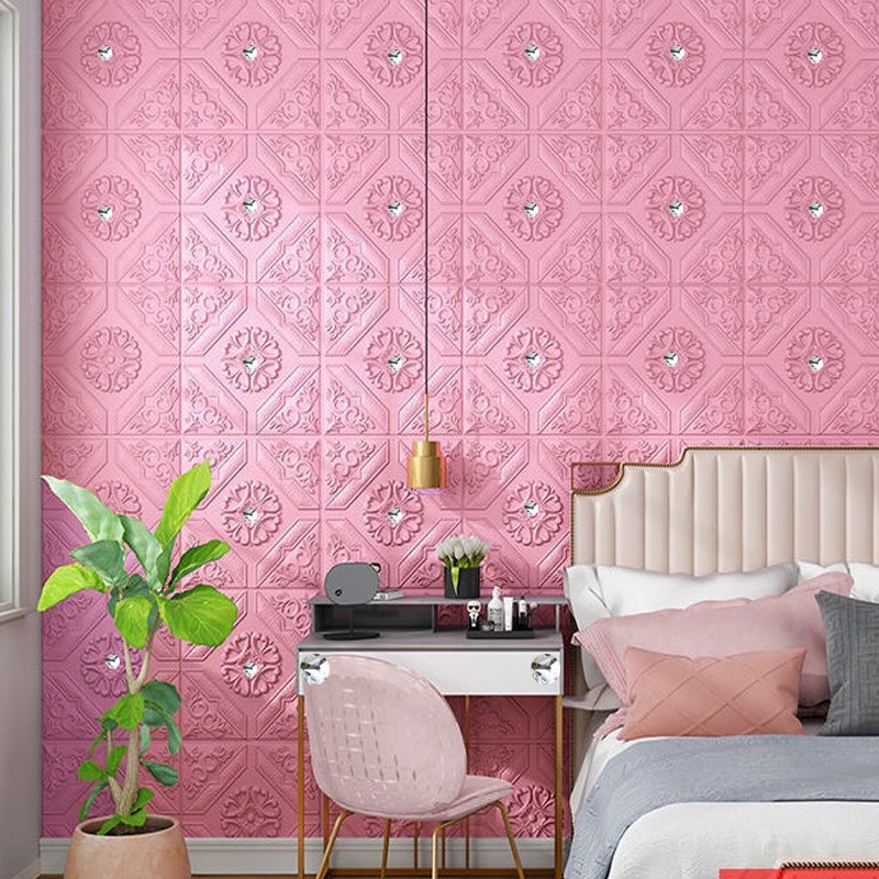 Miếng giấy dán tường bằng xốp giả gạch trang trí phòng ngủ | BigBuy360 - bigbuy360.vn