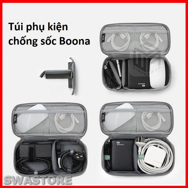 [Vải chống nước] Túi chống sốc đồ công nghệ hãng Boona dáng dài (size 25cm)