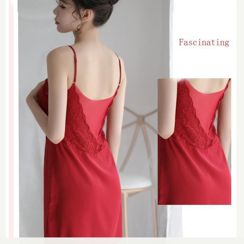 [Lụa Mềm - Sang Xịn] Váy ngủ 2 dây phi lụa kèm đệm mút - đầm ngủ gợi cảm B1026 | BigBuy360 - bigbuy360.vn