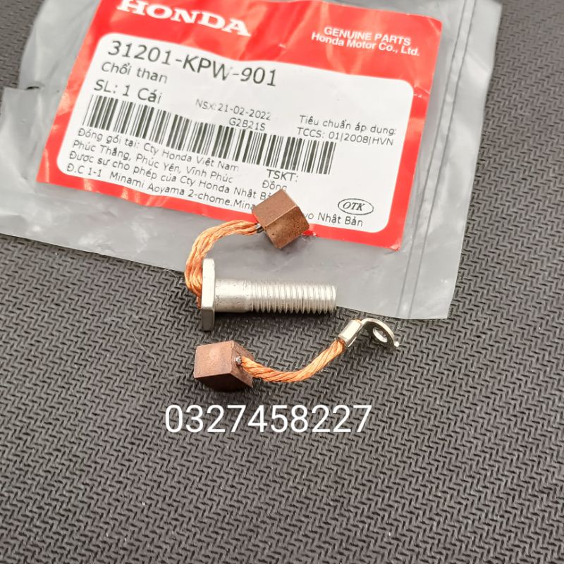 Bộ chỗi than motor đề xe FUTURE NEO, X, Mập 125... zin honda