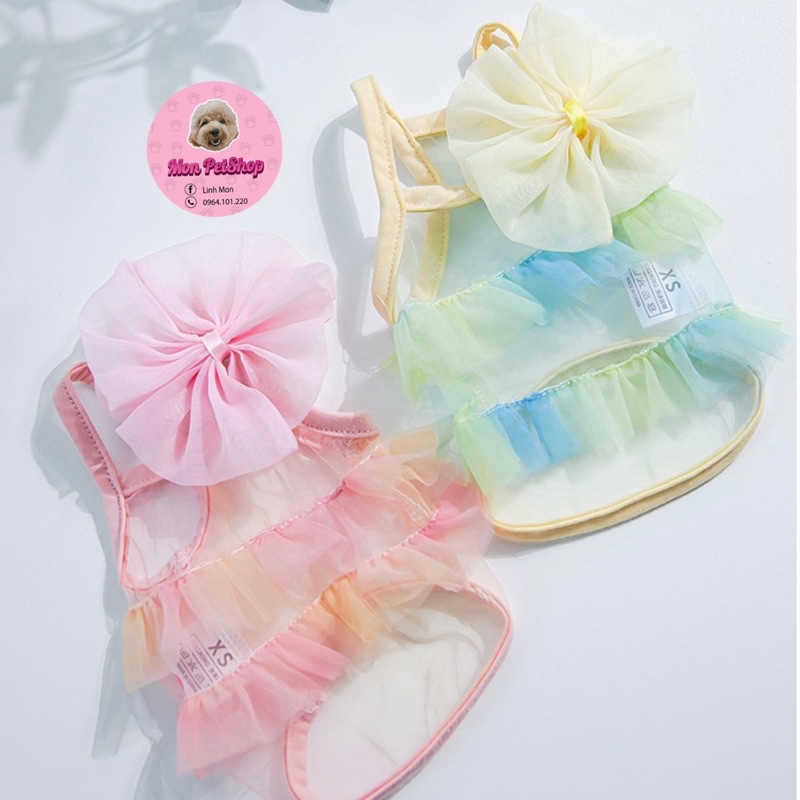 [Có sẵn] Set áo hai dây xuyên thấu tặng kẹp tóc nơ