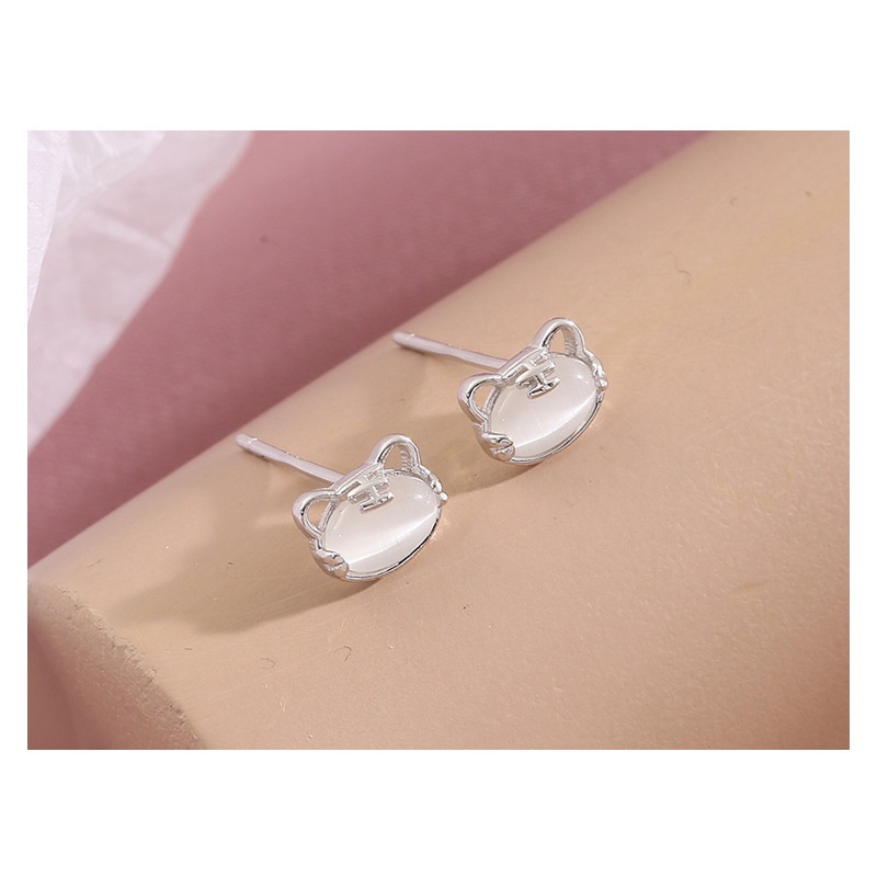 Khuyên tai bạc 925 hình đầu hổ năm mới thời trang cho nữ