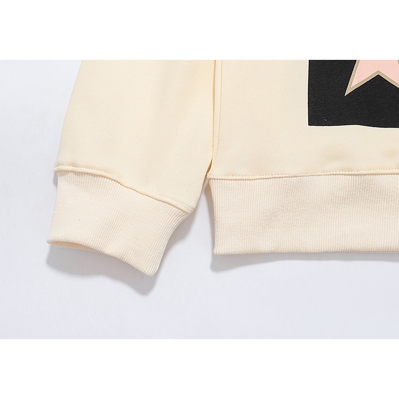 Gu Áo Hoodie Dáng Rộng Thoải Mái In Chữ Và Ngôi Sao Phía Trước Thời Trang Đường Phố Cao Cấp Terry