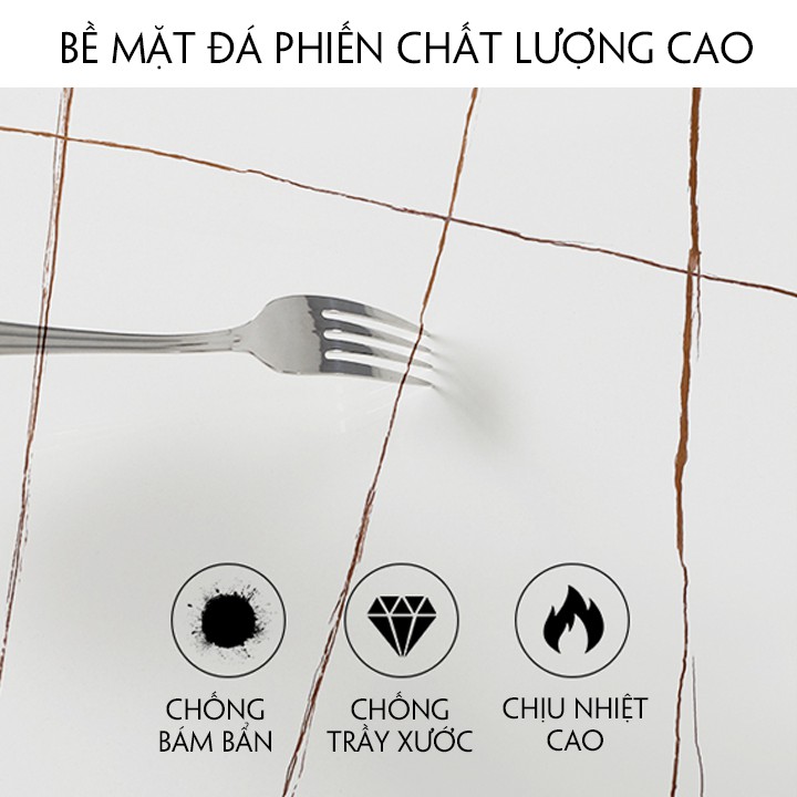 Bàn ăn mặt đá, Bàn mặt đá ceramic chống xước (Kích thước 1m2x0,6m)