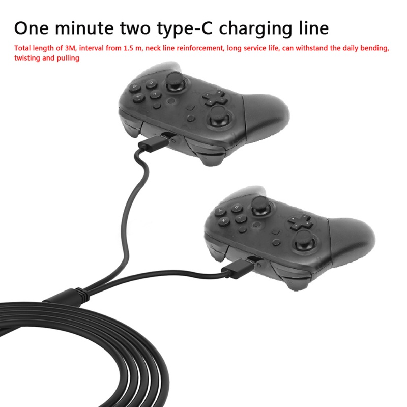 Dây Cáp Sạc Nhanh USB Loại C 2 Trong 1 Cho Tay Cầm Chơi Game Switch Điện Thoại