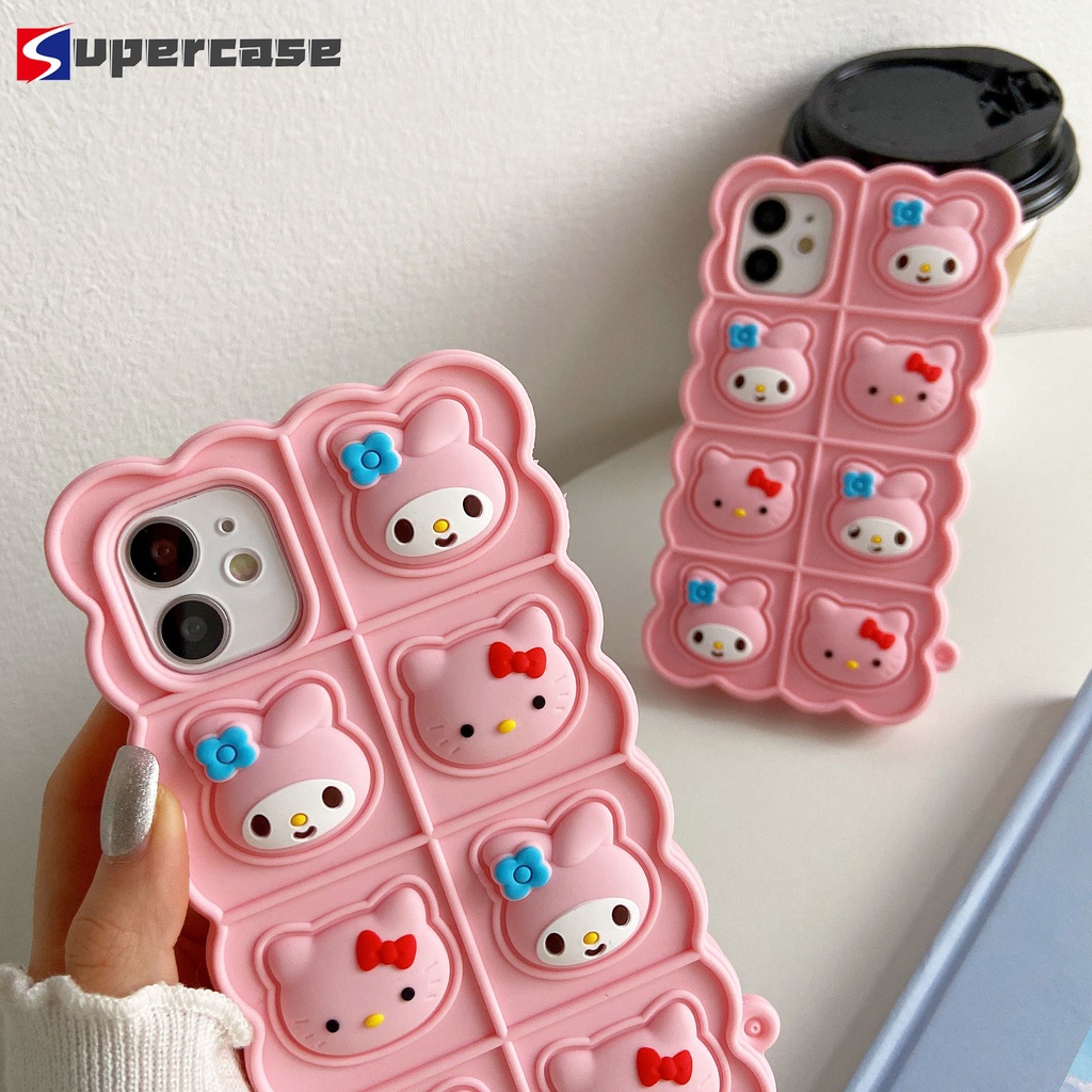 Ốp điện thoại silicon họa tiết hello kitty melody thích hợp cho Iphone 12 11 Pro Max Xr Xs Max X 8 7 6 6s Plus Se 2020
