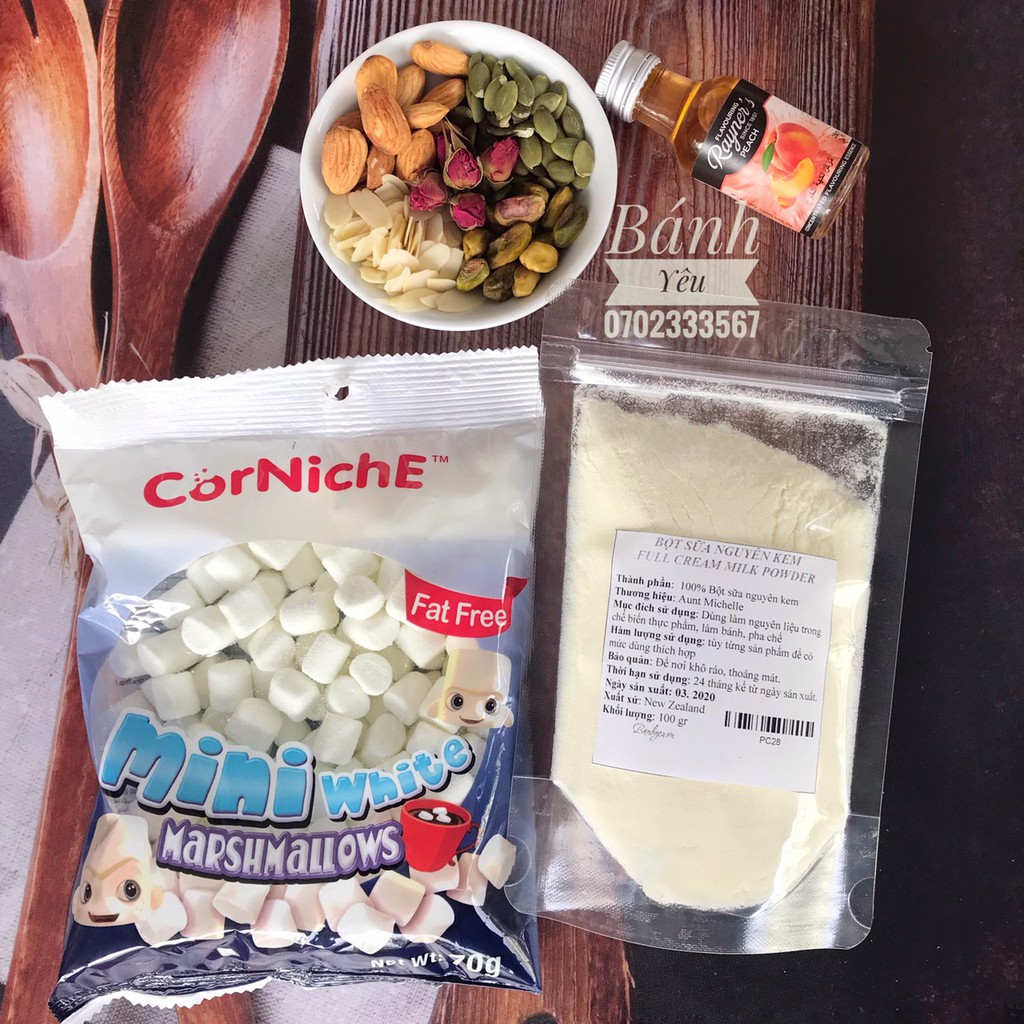 Combo Nguyên Liệu Kẹo Nougat làm bánh KÈM BƠ