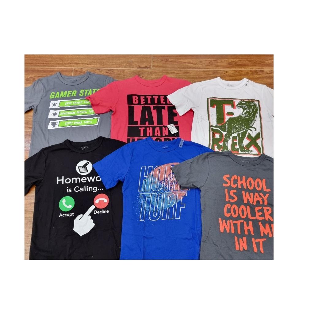 Áo Phông Cộc Tay bé Trai Size Đại 5, 6,7,8 Tuổi Xuất Dư Cotton Mềm Mịn Hippo House