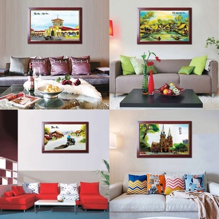 Tranh thư pháp treo tường, nhà thờ đức bà, chợ bến thành, phong cảnh quê hương Việt Nam, quà tặng lưu niệm