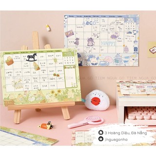 Tập Desk Monthly Schedule 30 notes trang trí tường, ảnh ghi chú, decor, sổ tay, planner, bullet journal - Tiệm Ngựa Gỗ
