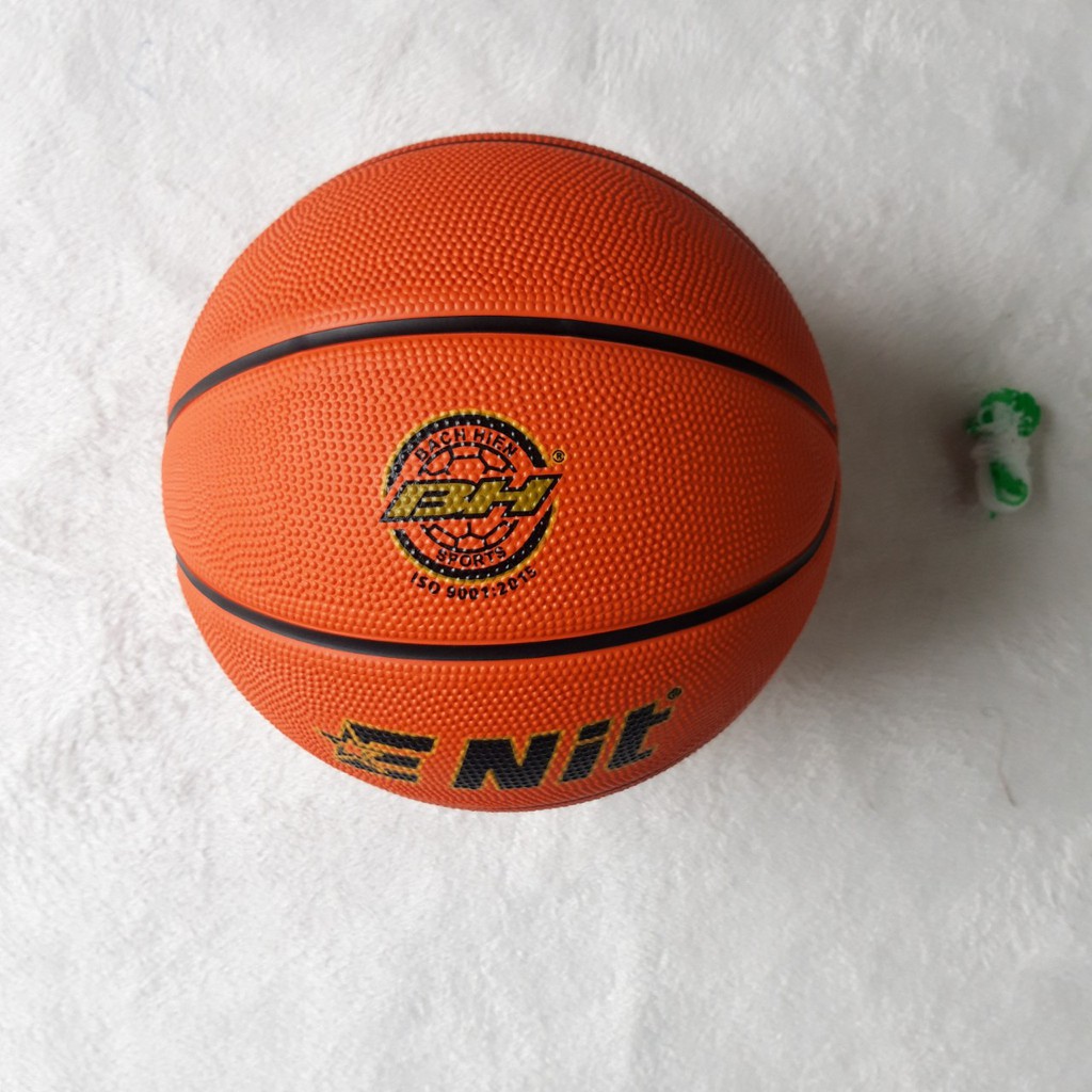 quả bóng rổ số 5 ENIT cao su thiên nhiên cao cấp(tặng kèm kim túi+đôi tất)mầu cam