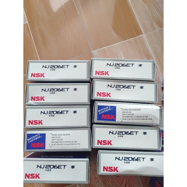VÒNG BI, BẠC ĐẠN NJ206 NSK, GHẾ MỦ, LẮP CHO HỘP SỐ MÁY GẶT ĐẬP LIÊN HỢP