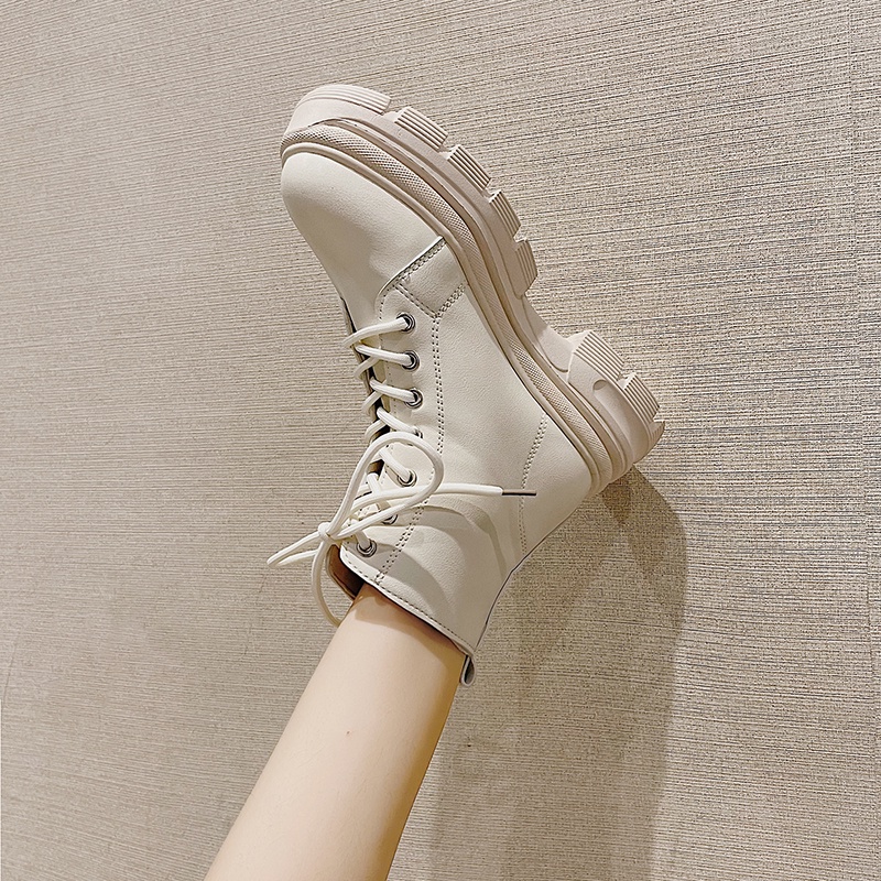 Bốt Martin IELGY mũi tròn màu đen đế dày thời trang Anh quốc cho nữ | BigBuy360 - bigbuy360.vn