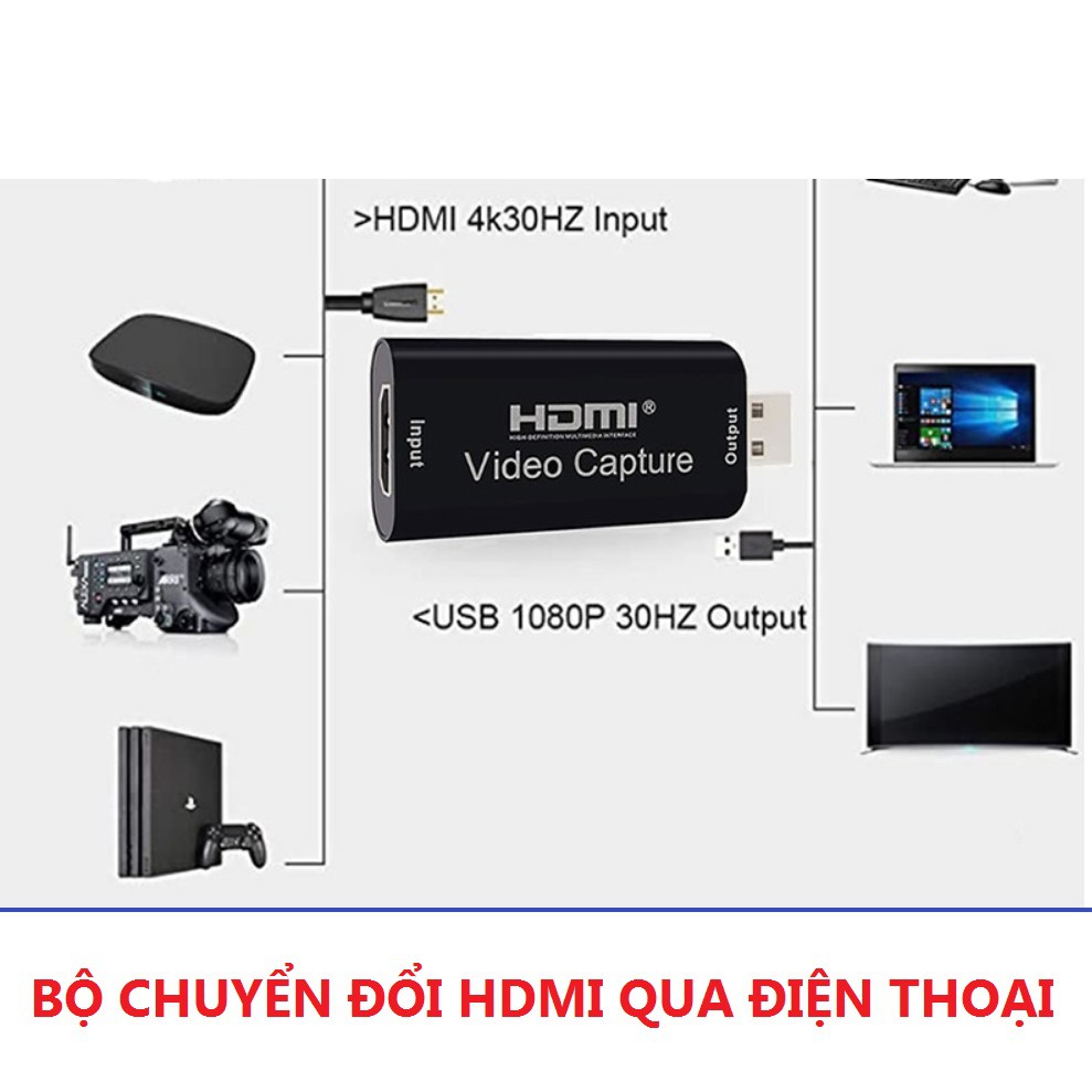 Bộ chuyển đổi tín hiệu HDMI qua điện thoại Android - Có sẵn cổng cắm điện thoại loại có dây