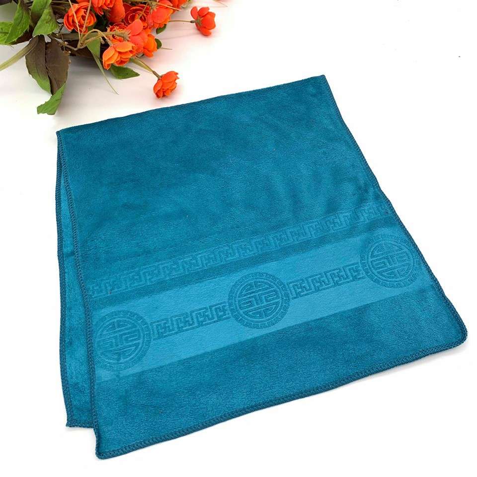 Khăn Lau Đa Năng KIBA Chất Microfiber, Dày Dặn, Kích Thước 34x75cm, Nhiều Màu Nhã Nhặn, Có Thêu Họa Tiết