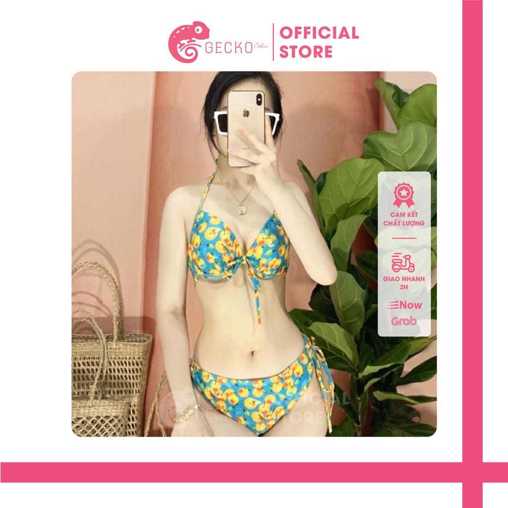 Bikini Đồ Bơi 2 Mảnh Trái Cam Nâng Ngực Đệm Dày GK0239 (Ảnh Thật)