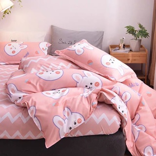 Bộ Chăn Ga Gối Cotton Poly Thỏ Hồng