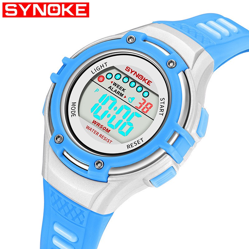 Đồng hồ điện tử thể thao thời trang trẻ em dây cao su SYNOKE PKHRSNK005 (44 mm) | BigBuy360 - bigbuy360.vn