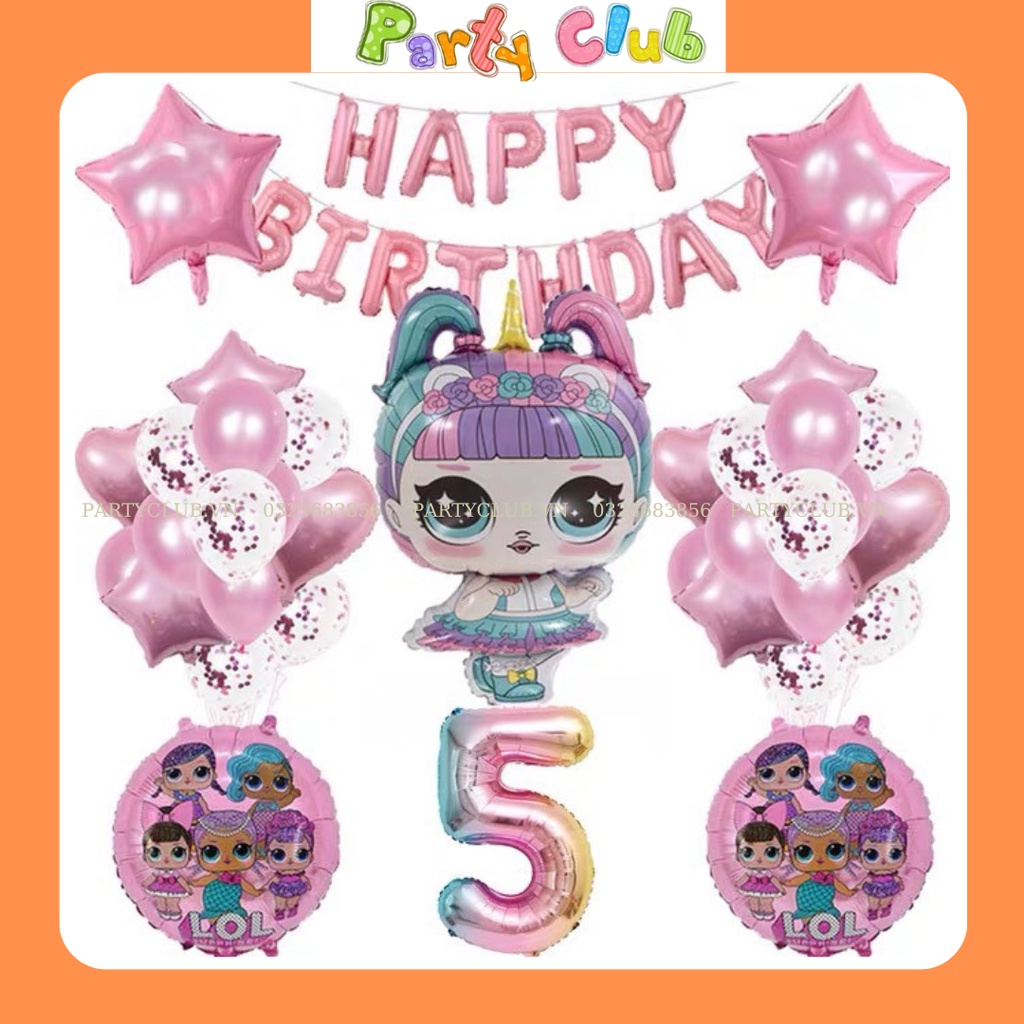 Bong bóng bay hình búp bê trang trí sinh nhật bé gái