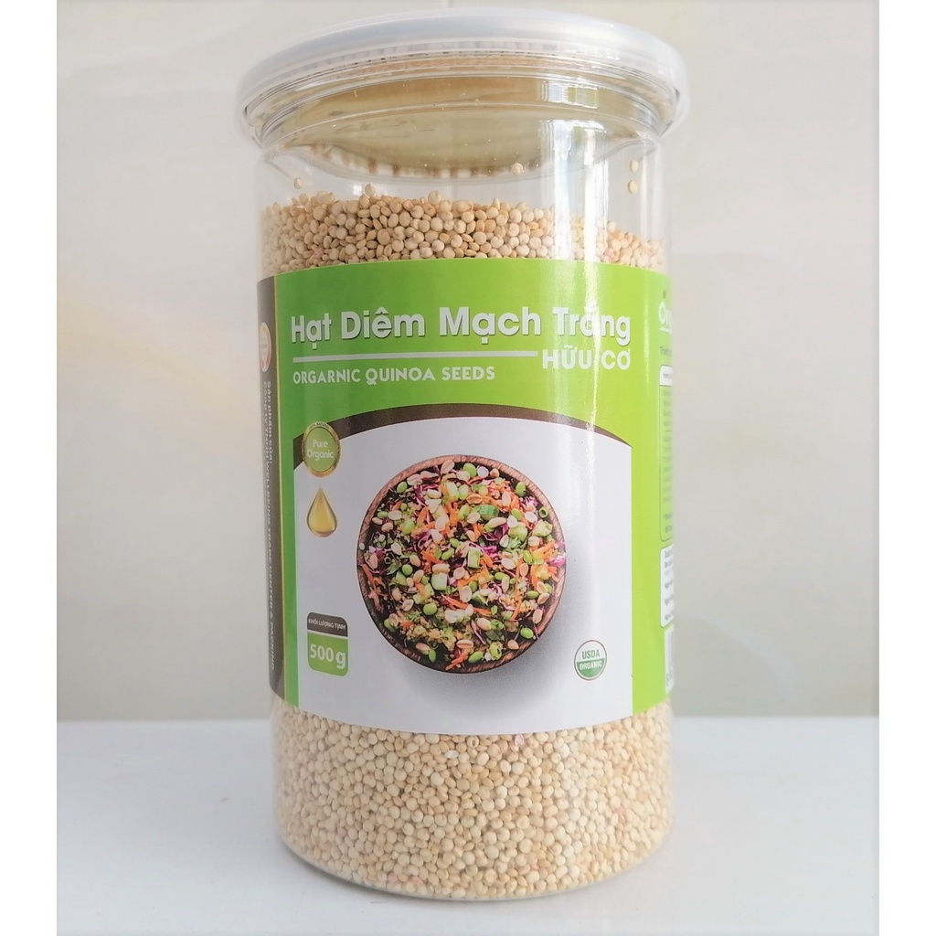 [Hộp 500g] HẠT DIÊM MẠCH TRẮNG HỮU CƠ [Bolivia] WELLBEING Organic Quinoa Seeds