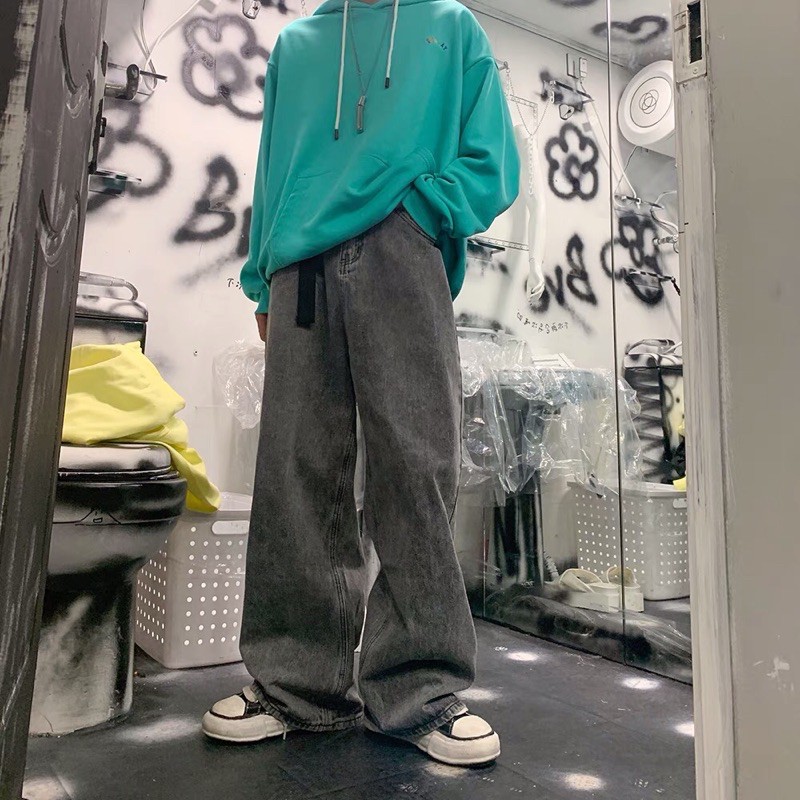 Quần bò jeans ống rộng màu xám Ulzzang siêu chất ❤️