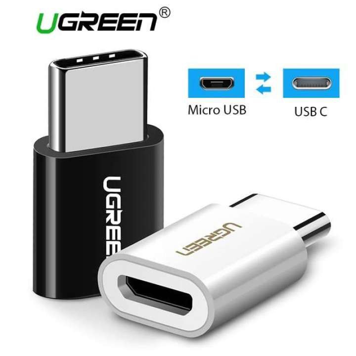 Đầu chuyển Micro USB sang USB type C, kích thước 18*13*6,6mm UGREEN US157 - Hàng Chính Hãng - Bảo Hành 18 Tháng