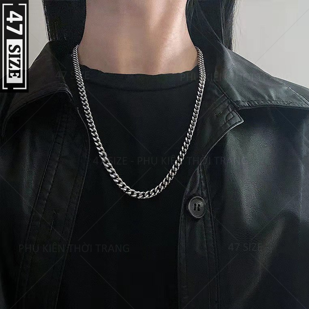 Dây chuyền nam nữ mạ bạc sáng bóng, phong cách thời trang hiphop, cá tính siêu ngầu